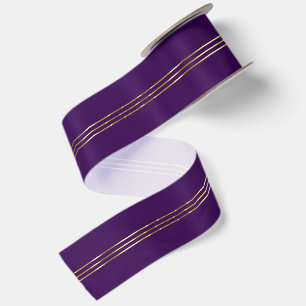 Lazo De Raso Fondo Morado Profundo con Rayas Brillantes de Acen