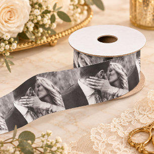Lazo De Raso Foto Personalizada Boda Compromiso Moderna