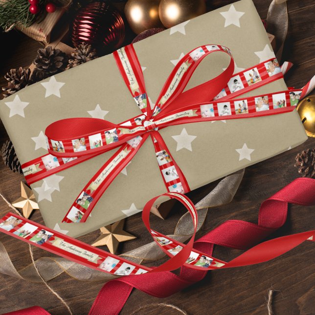 Lazo De Raso Fotos de la familia Red Stripes Feliz Navidad (Subido por el creador)