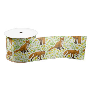 Lazo De Raso Foxes y mariposas en blanco natural