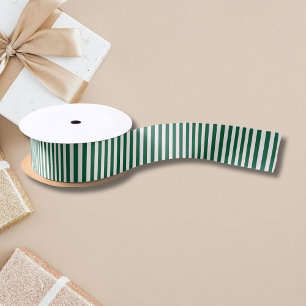 Lazo De Raso Frasco clásico de época franjas verde y blanca