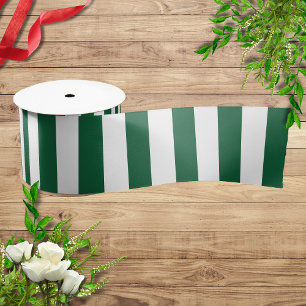 Lazo De Raso Frasco clásico de época franjas verde y blanca