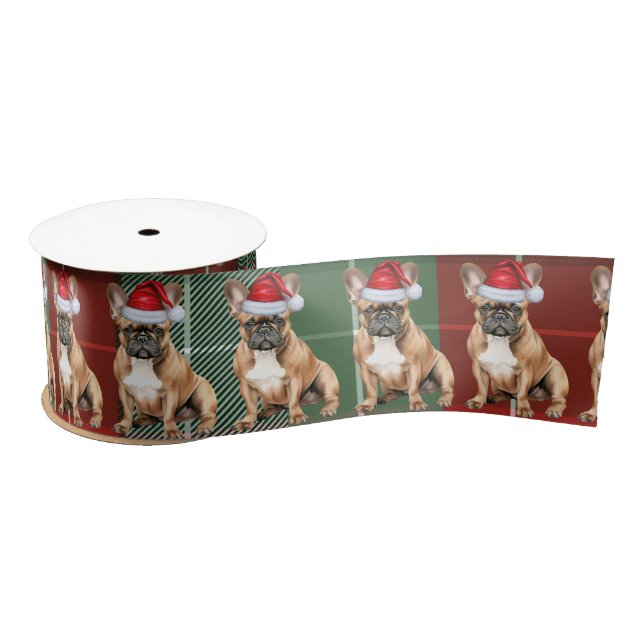Lazo De Raso French Bulldog Holiday Plaid Funny Dog Christmas (Carrete)