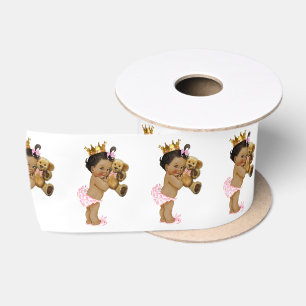 Lazo De Raso Fresa étnica de osito de peluche Baby Shower