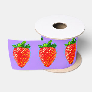 Lazo De Raso Fresa roja en el estilo de arte pop