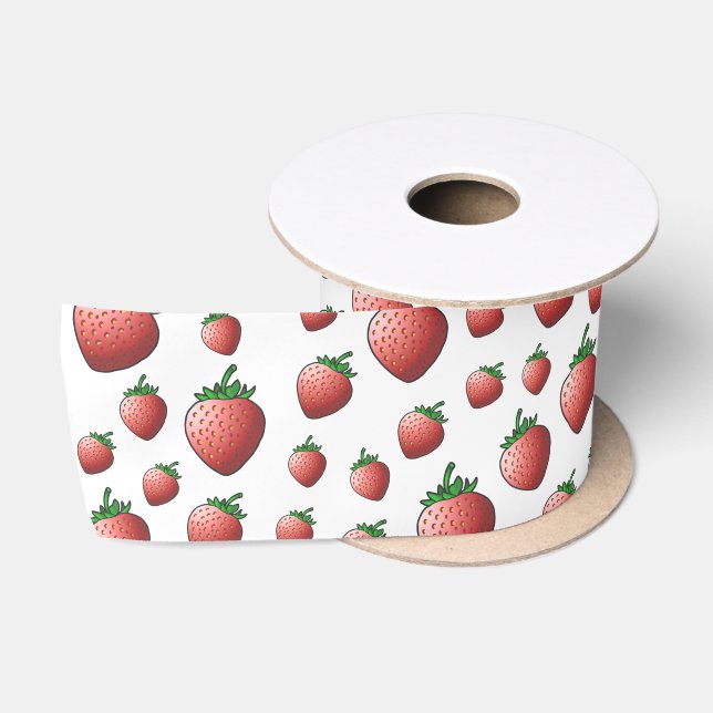 Lazo De Raso Fresa y Fresas (Carrete)