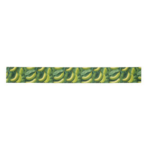 Lazo De Raso Frutas de plátano y hojas ambiente tropical