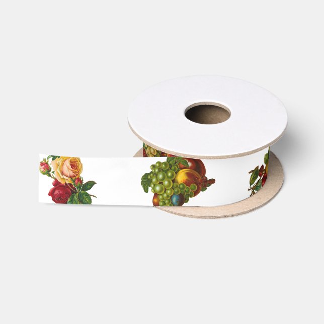 Lazo De Raso Frutas y flores de época (Carrete)