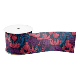 Lazo De Raso Fuchsia en azul y púrpura