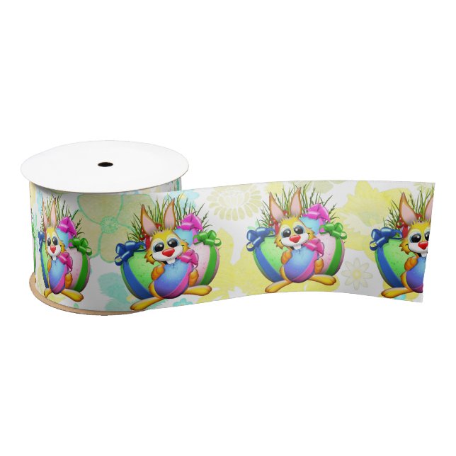 Lazo De Raso Funny Bunny biting an Easter Egg (Carrete)