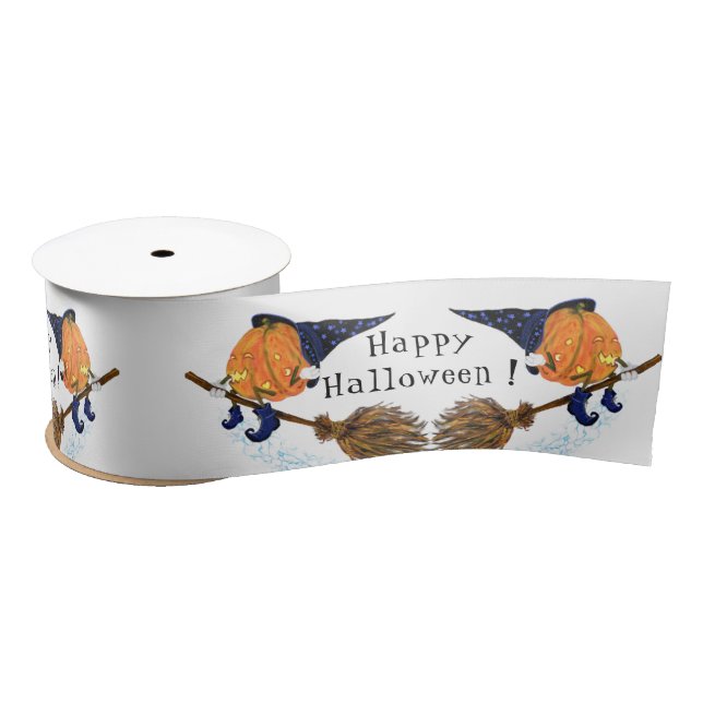 Lazo De Raso Funny Halloween Ribbon Brumpkin Volador (Carrete)