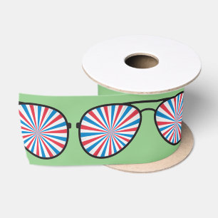 Lazo De Raso Gafas de sol de Swirl Patriótico PopArt