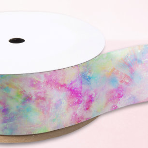 Lazo De Raso Galaxia Pastel de tinte holográfico arcoiris Gros