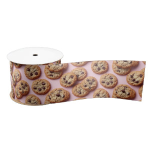 Lazo De Raso Galletas con chispas de chocolate sobre rosa
