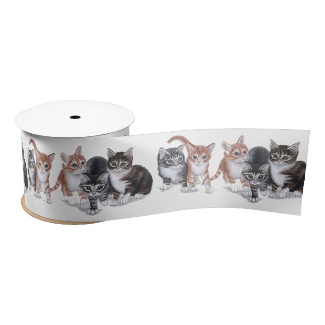 Lazo De Raso gatitos satin ribbon (Carrete)