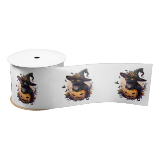 Lazo De Raso Gato de bruja para Halloween