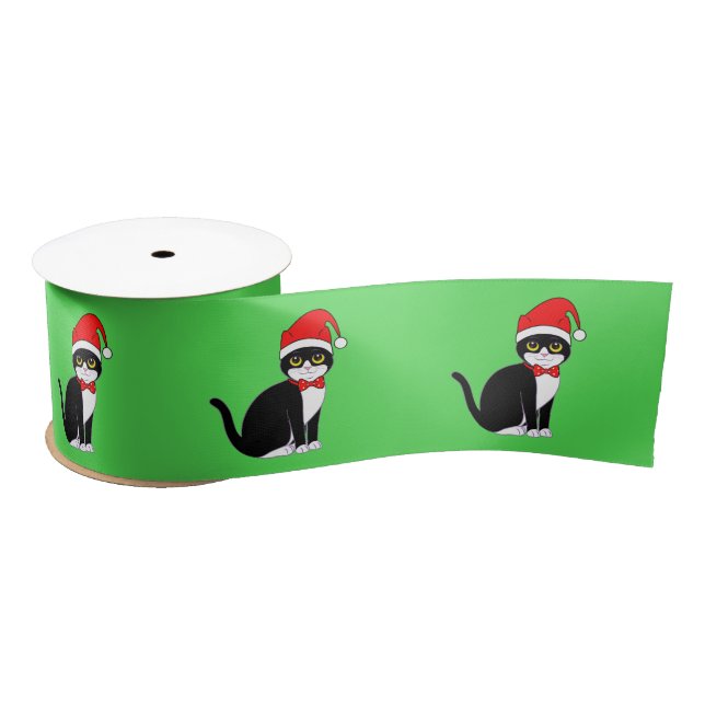 Lazo De Raso Gato del smoking en Bowtie: en el navidad 3" (Carrete)