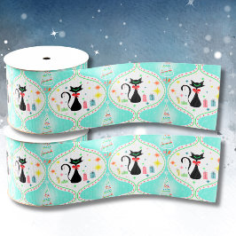 Lazo De Raso Gato siamés de Navidad retro Ogee