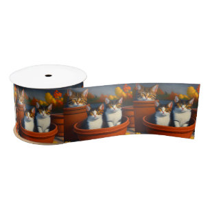 Lazo De Raso Gatos atigrados en macetas Pintura al óleo, 