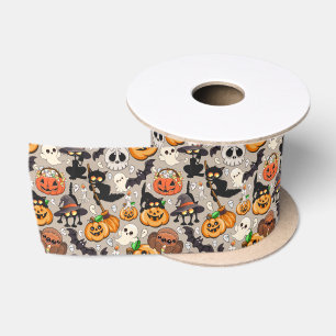 Lazo De Raso Gatos divertidos de Halloween en una fiesta