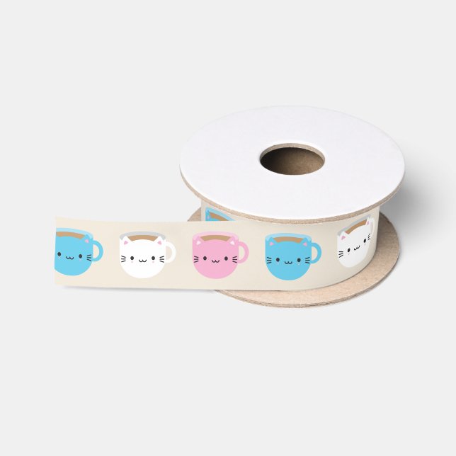 Lazo De Raso Gatos Kawaii (Carrete)