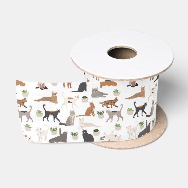 Lazo De Raso Gatos y Plantas de Interior (Carrete)