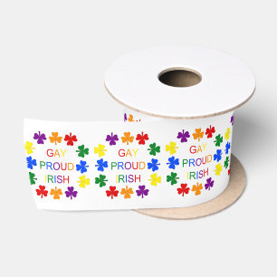 Lazo De Raso Gay Proud Irlandés LGBT Rainbow Shamrock