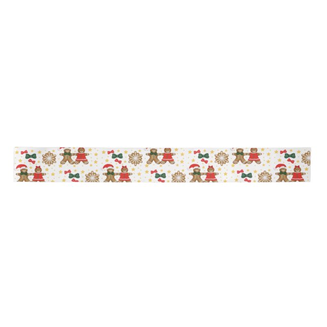 Lazo De Raso Gingerbread Cookie Pattern Christmas Tissue Paper (Anverso)