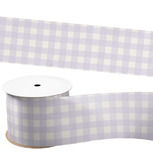 Lazo De Raso Gingham Check Pastel Lilac Purple Cream