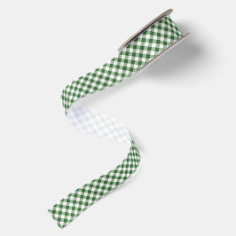Lazo De Raso Gingham de Navidad de cuadros verdes y blancos