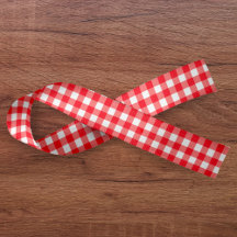 Gingham Plaid Red & White