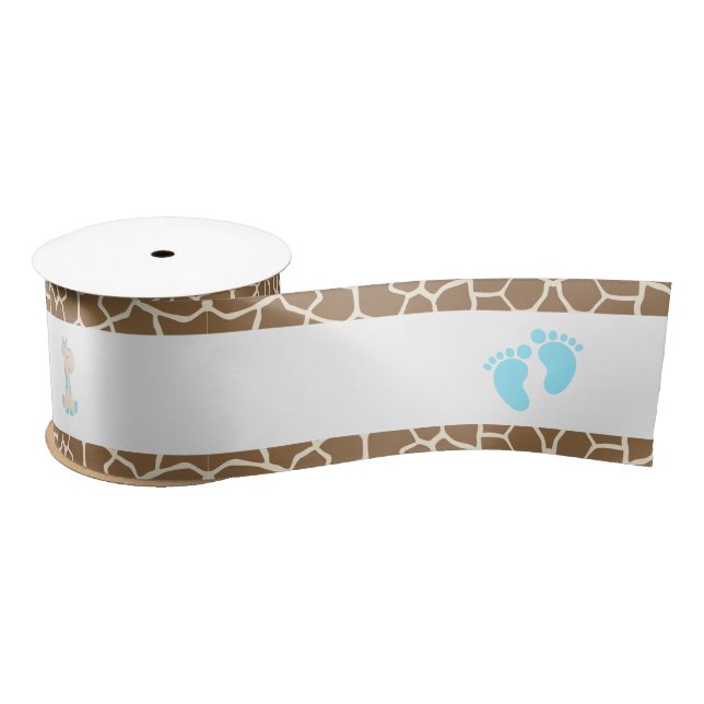 Lazo De Raso Giraffe Blue Boy Baby Shower (Carrete)
