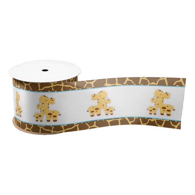 Lazo De Raso Giraffe Blue Boy Baby Shower (Carrete)