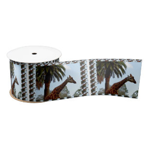 Lazo De Raso Giraffe Con Girafes Bordeando,