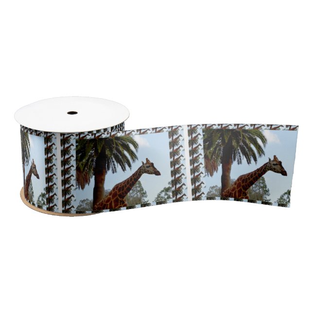 Lazo De Raso Giraffe Con Girafes Bordeando, (Carrete)