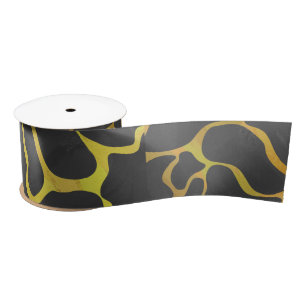 Lazo De Raso Giraffe Impresión negra y amarilla