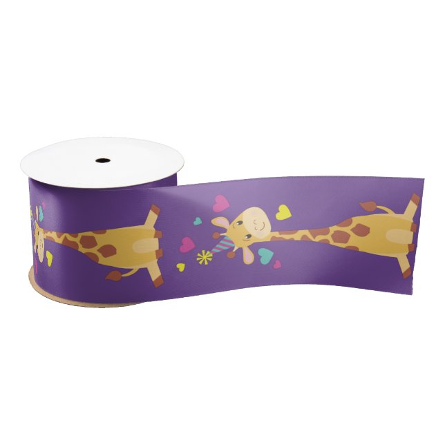 Lazo De Raso Giraffe Kids Birthday Fiesta Cute (Carrete)