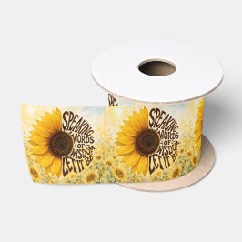 Lazo De Raso Girasol Amarillo con Cita Inspiradora