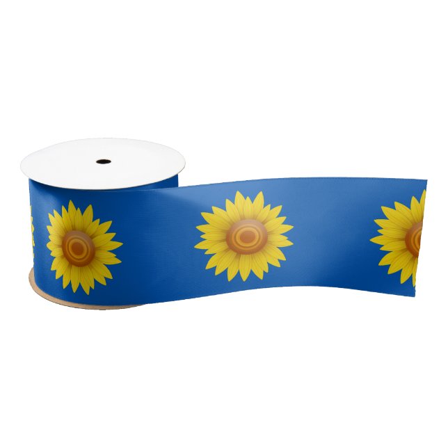 Lazo De Raso Girasol azul (Carrete)