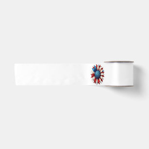 Lazo De Raso Girasol Bandera Americana 4 De Julio