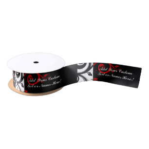 Lazo De Raso Giro negro rojo inverso personalizado