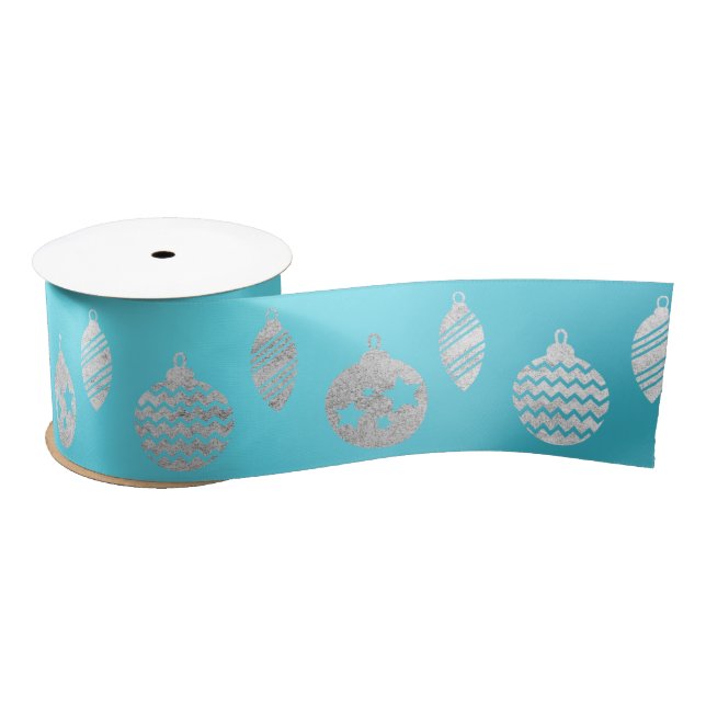 Lazo De Raso Glass Ball Silver Beach Ocean Blue (Carrete)