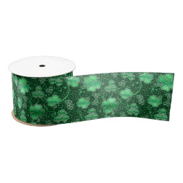 Lazo De Raso Glittering Shamrock and Swirls ID289