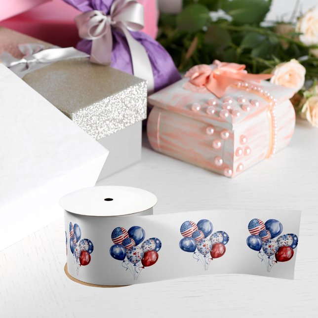 Lazo De Raso Globos patrióticos de la bandera azul roja de Esta (Subido por el creador)