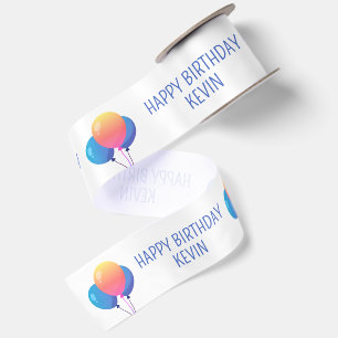 Lazo De Raso Globos personalizados de Feliz Cumpleaños