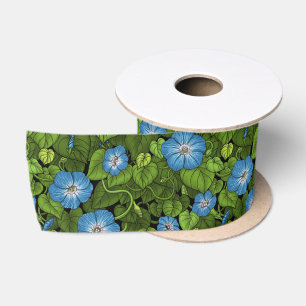 Lazo De Raso Gloria matutina en azul y verde