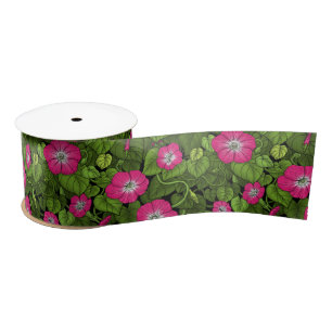 Lazo De Raso Gloria matutina en rosa y verde
