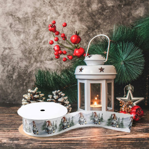 Lazo De Raso Gnome de Navidades de invierno acuarela