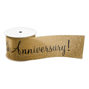Lazo De Raso Gold Metallic Feliz 50° Aniversario Sati