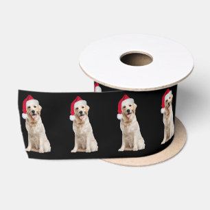 Lazo De Raso Golden Retriever con Santa Hat